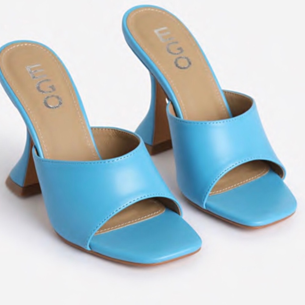 EGO Jordi Peep Square Toe Heel Mule
